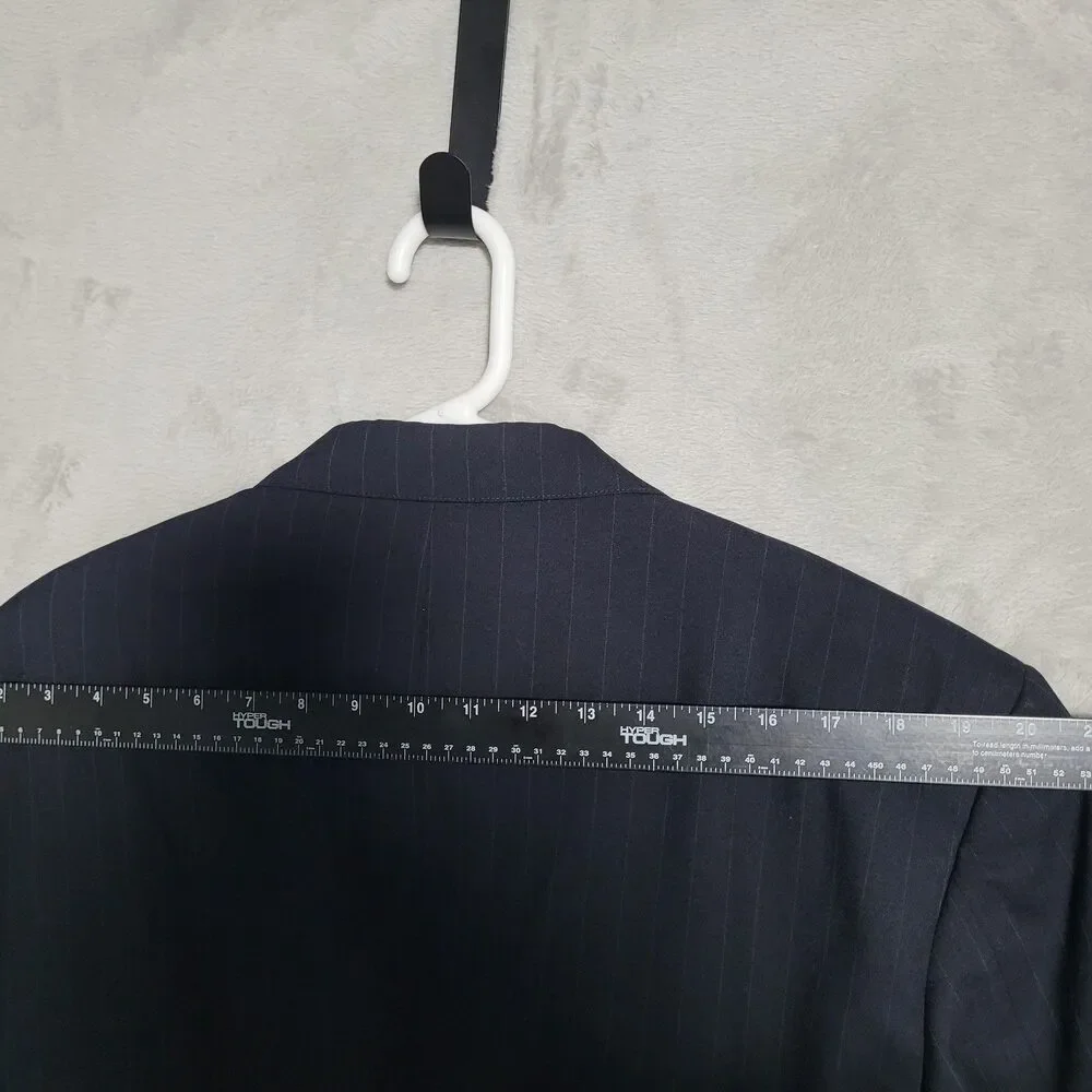 Brooks Brothers Suit Jacket Mens 44R Blue Pinstripe Wool 2 Button Brooksease USA - Picture 15 of 15